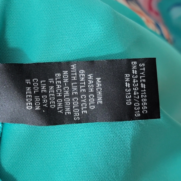 By & By Teal a d Pink Floral Halter Dress - Picture 3 of 6